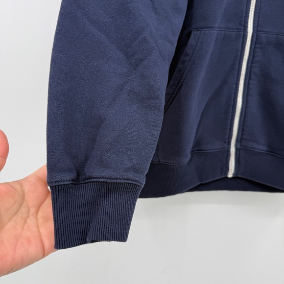 Quiksilver Hoodie Men Medium Blue Full Zip Fleece Sweater Skater Y2K Sweatshirt - Picture 2 of 13